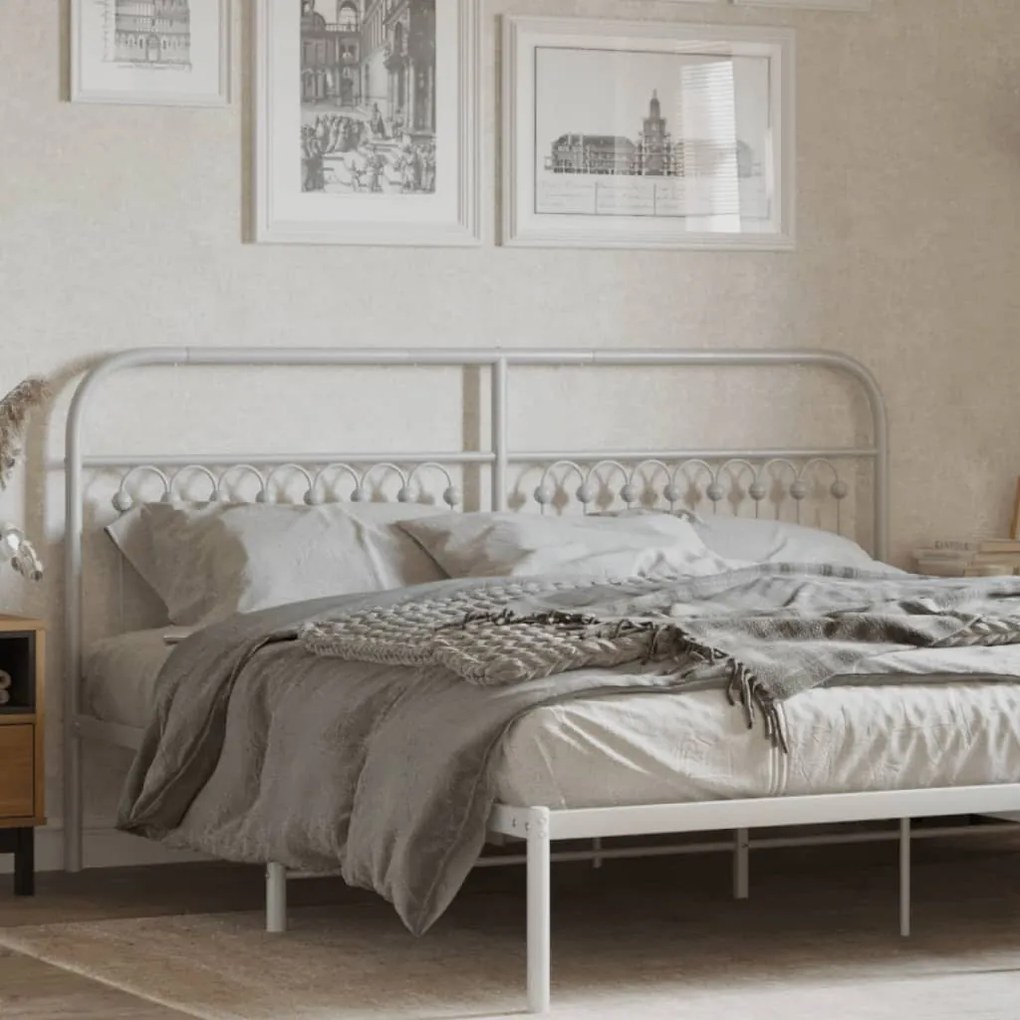 vidaXL Cabeceira de substituição 180 cm metal branco