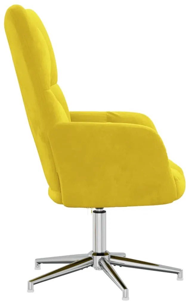 Cadeira de descanso veludo amarelo mostarda