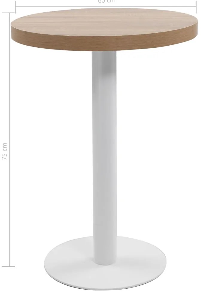 Mesa bistrô 60 cm MDF castanho-claro