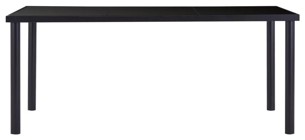9 pcs conjunto de jantar couro artificial preto