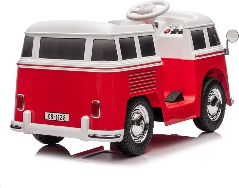 Carro elétrico para crianças Volkswagen Pão de Forma T1 12V Clássica com pneus de borracha Vermelha