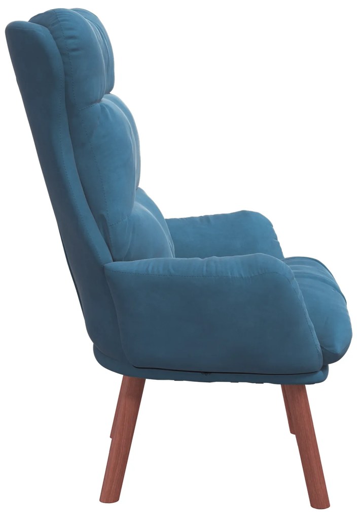 Poltrona Relaxante Veludo Azul