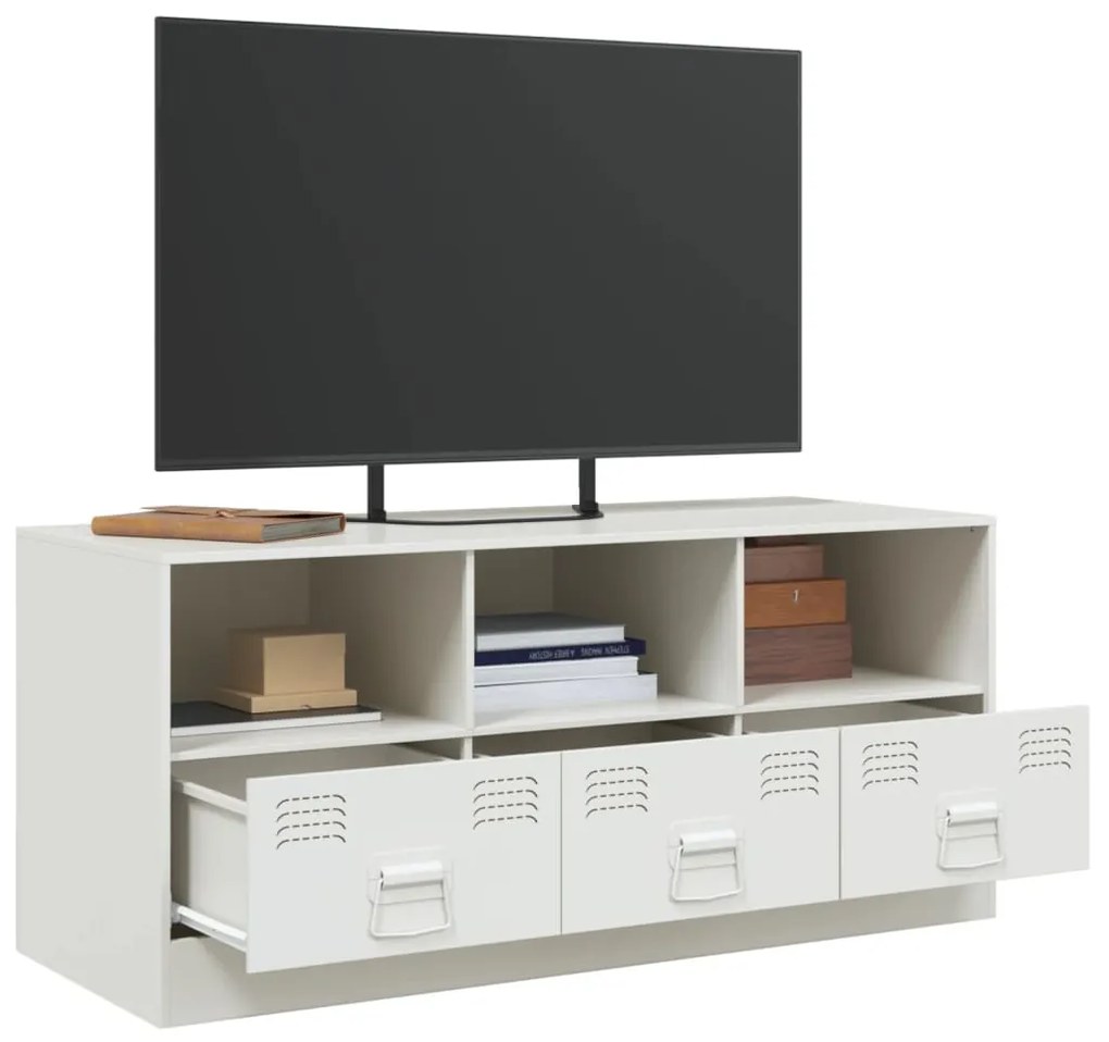 Móvel de TV 99x39x44 cm aço branco