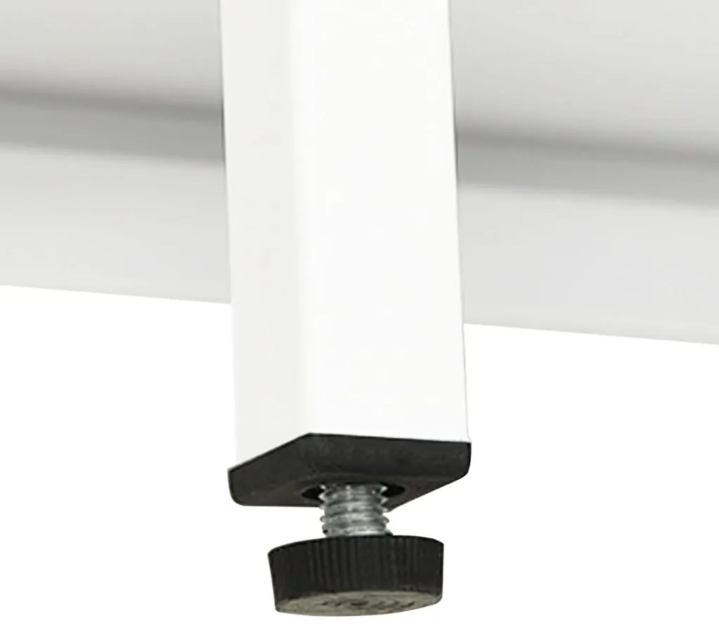 Aparador 70x35x70 cm vidro e aço branco