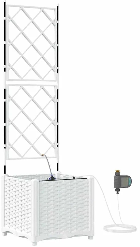 Jardineiras de Jardim 1 pc Branco 40 x 40 x 142 cm Plástico