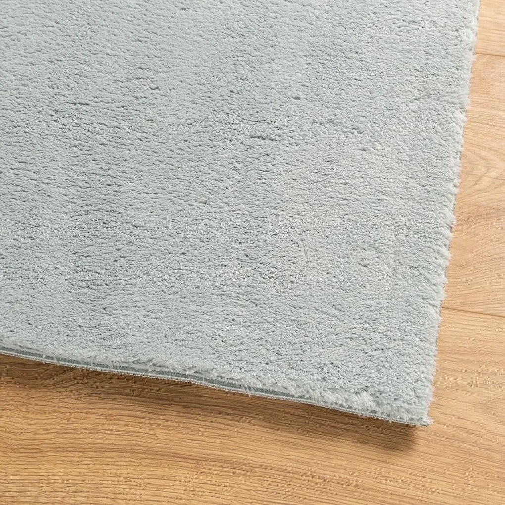 Tapete pelo curto macio e lavável HUARTE 100x200 cm azul