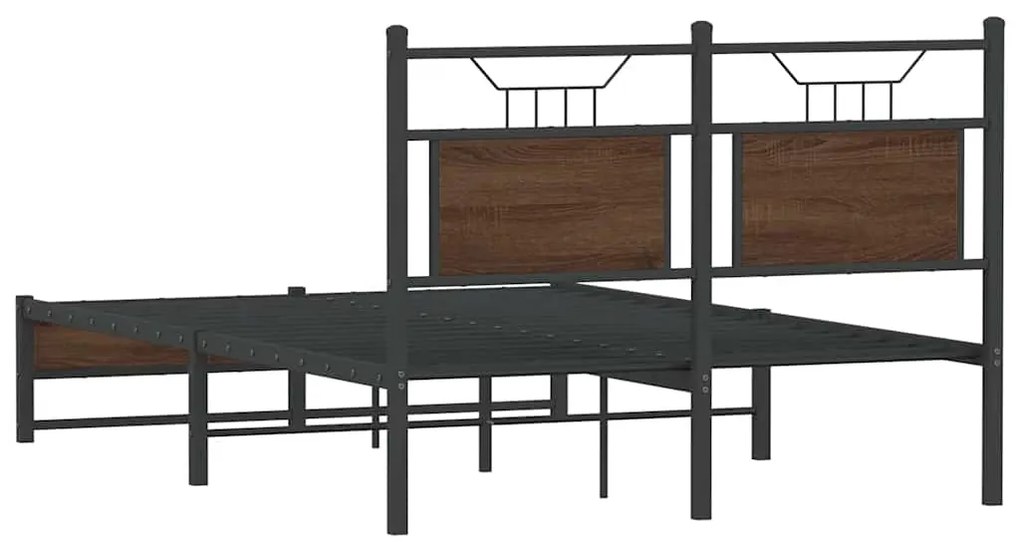 Estrutura cama s/ colchão derivados madeira carvalho castanho