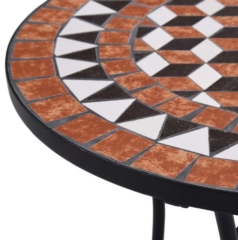 Mesa bistrô em mosaico 60 cm cerâmica castanho
