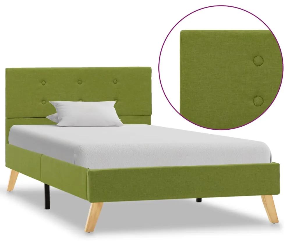 284829 vidaXL Estrutura de cama 100x200 cm tecido verde