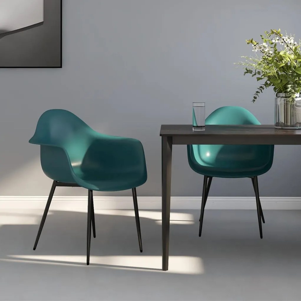 vidaXL Cadeiras de jantar 2 pcs PP turquesa