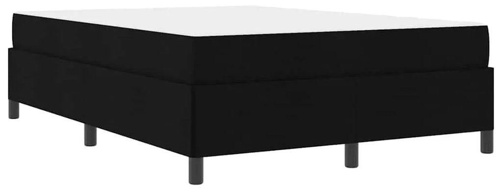Cama Box Preto 140 x 200 cm Tecido, Madeira de Engenharia