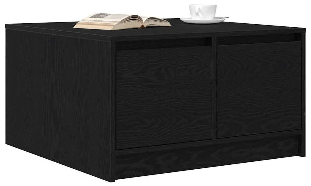 Mesa de centro com gavetas 70,5x70x40 cm carvalho preto