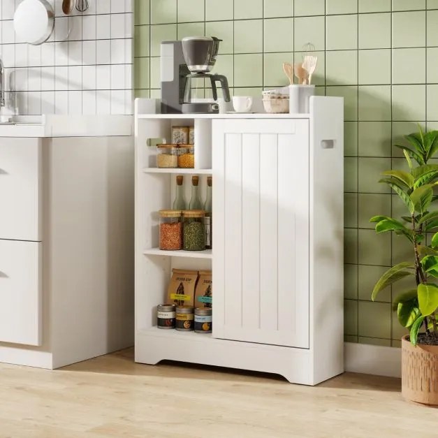 Armário de Casa banho ou cozinha 60 x 20 x 80 cm com porta-papel higiênico, compartimento para escova e prateleiras ajustáveis com 2 portas deslizante