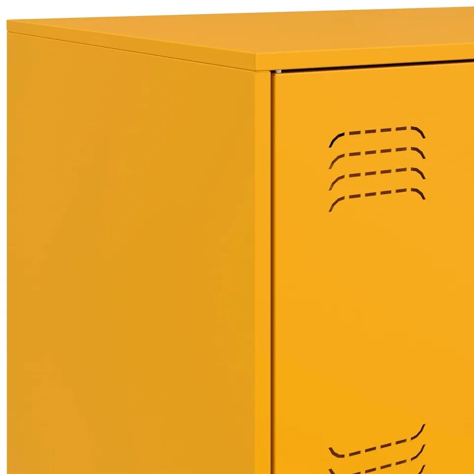 Aparador 67x39x107 cm aço amarelo mostarda