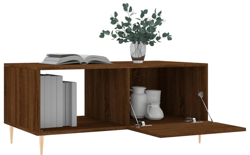 Mesa centro 90x50x40 cm derivados de madeira carvalho castanho