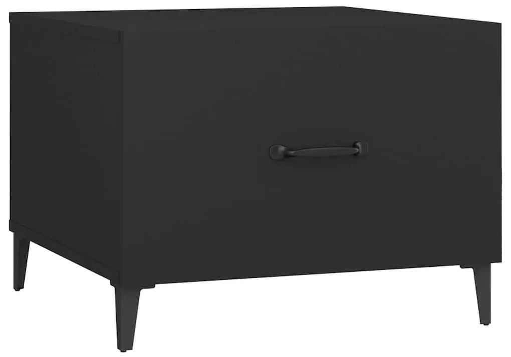 Mesas de centro com pernas de metal 2 pcs 50x50x40 cm preto