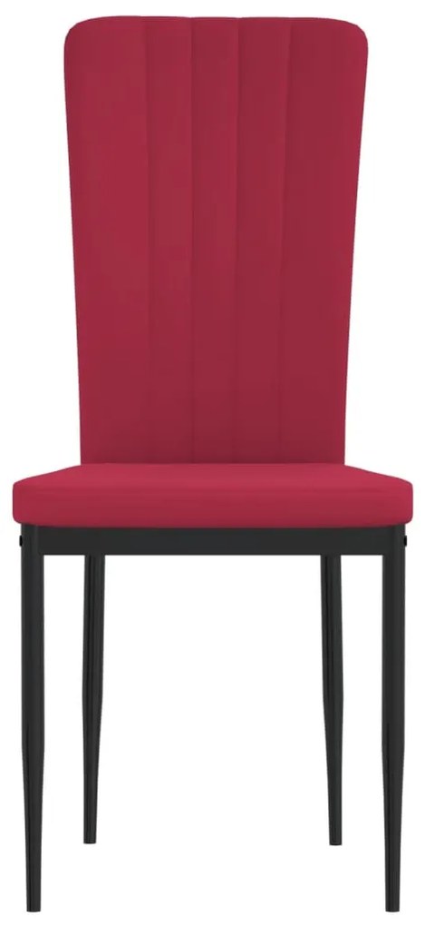 Cadeiras de jantar 4 pcs veludo vermelho tinto
