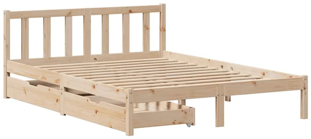 Cama sem colchão 140x200 cm madeira de pinho maciça