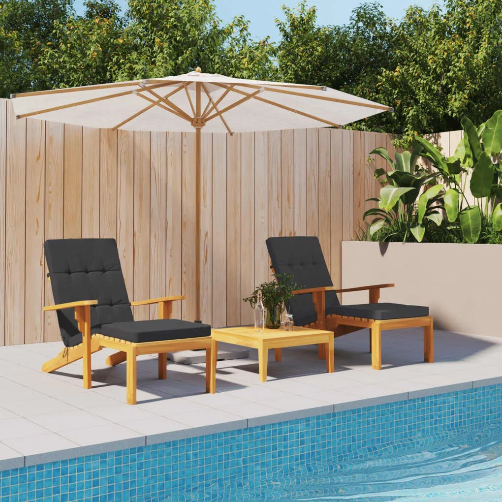 vidaXL Almofadões p/ cadeira de terraço 2 pcs tecido oxford preto