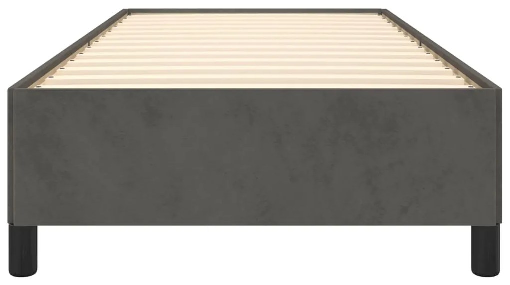 Estrutura de cama sem colchão 90x200 cm veludo cinzento-escuro