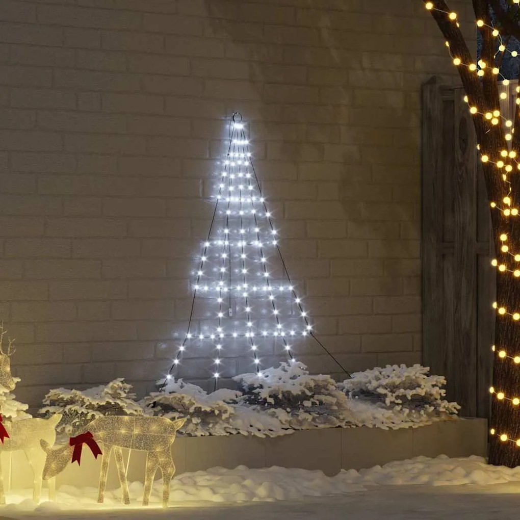 vidaXL Árvore de Natal LED com 112 LEDs Branco frio 182 cm Metal