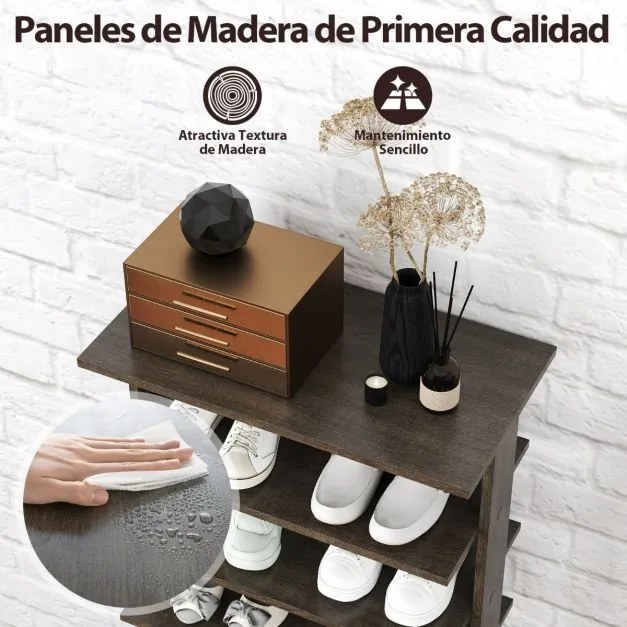 Sapateira vertical para sapatos 47 x 25,5 x 110 cm com 7 níveis Cinzenta