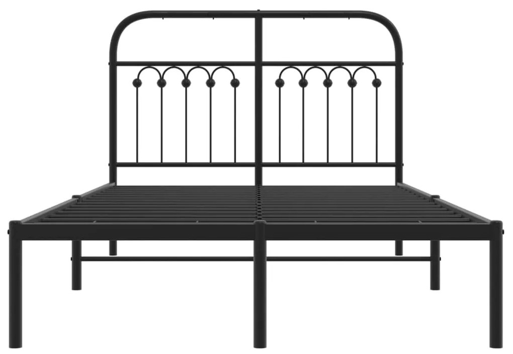 Estrutura de cama com cabeceira 120x200 cm metal preto