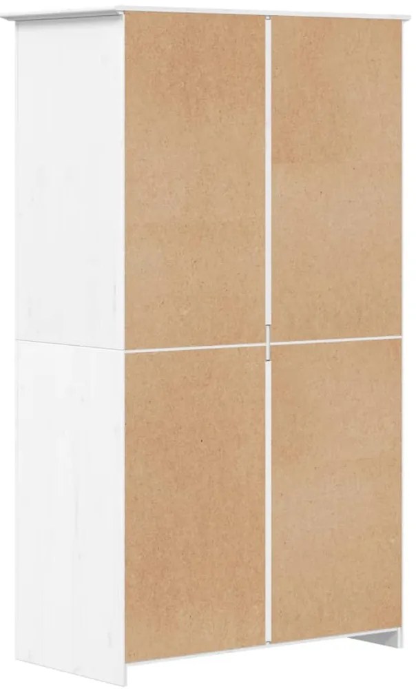 Roupeiro BODO 99x53,5x173 cm madeira de pinho maciça branco