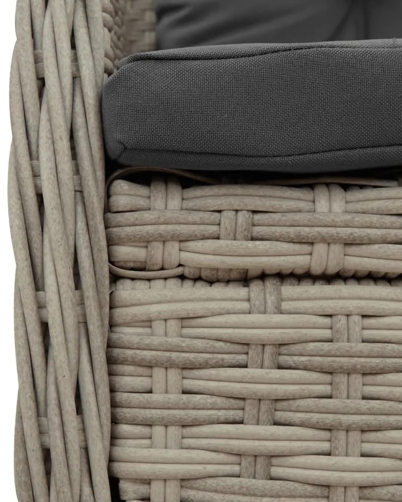 3 pcs conjunto de jantar p/ jardim c/ almofadões cinzento claro