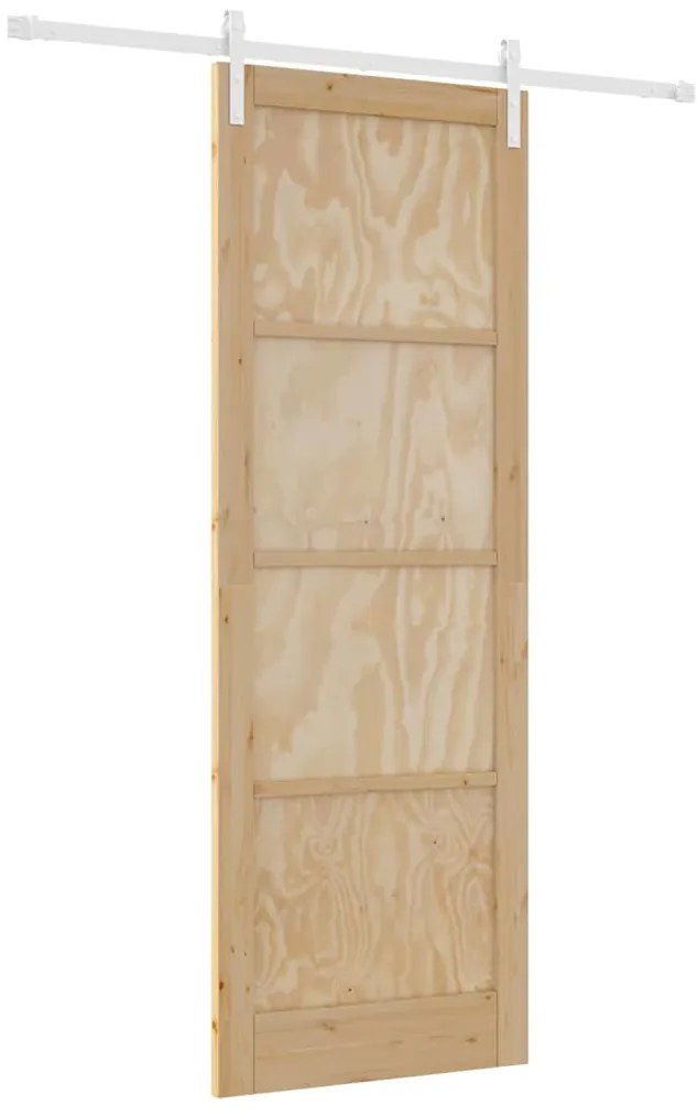 Porta Deslizante vidaXL com Conjunto de Ferragens 83x232 cm Madeira Só