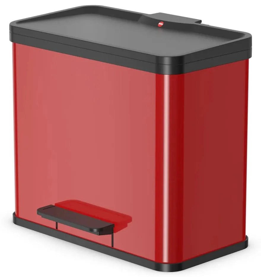 415429 Hailo Caixote c/ pedal Oko Duo Plus tam. L 17 L+9 L vermelho 0630-240