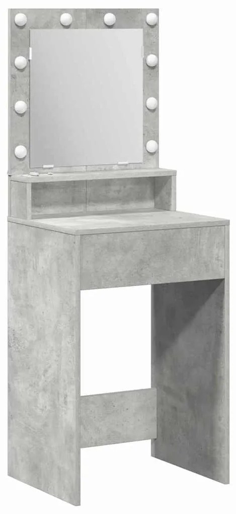 Mesa de Maquilhagem com Luzes LED em Cinzento Betão 50x41x135 cm