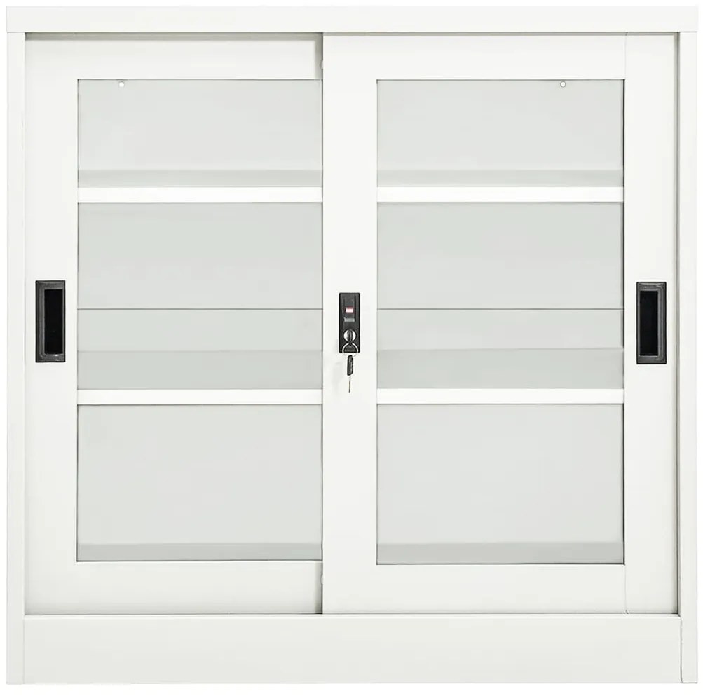 Armário com porta deslizante aço 90x40x90 cm branco