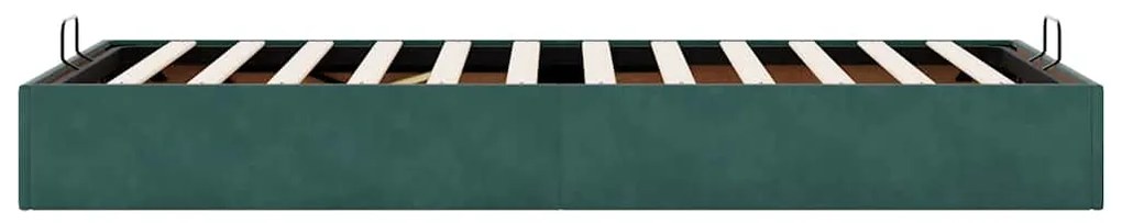 Ottoman Bed Frame Sem Colchão Verde Escuro 100x200 cm Veludo
