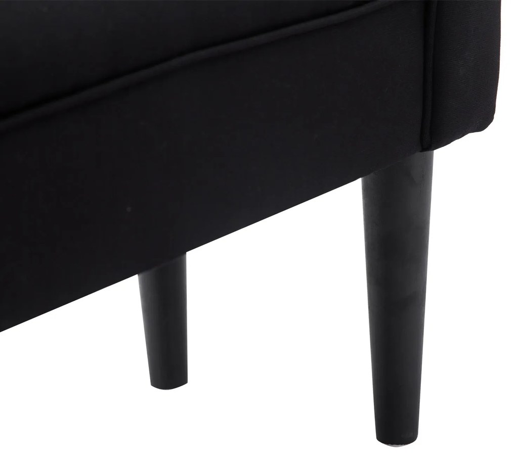 Banco Moderno de Linho – Wissy – 102x31x51 cm – Preto – Design Contemp