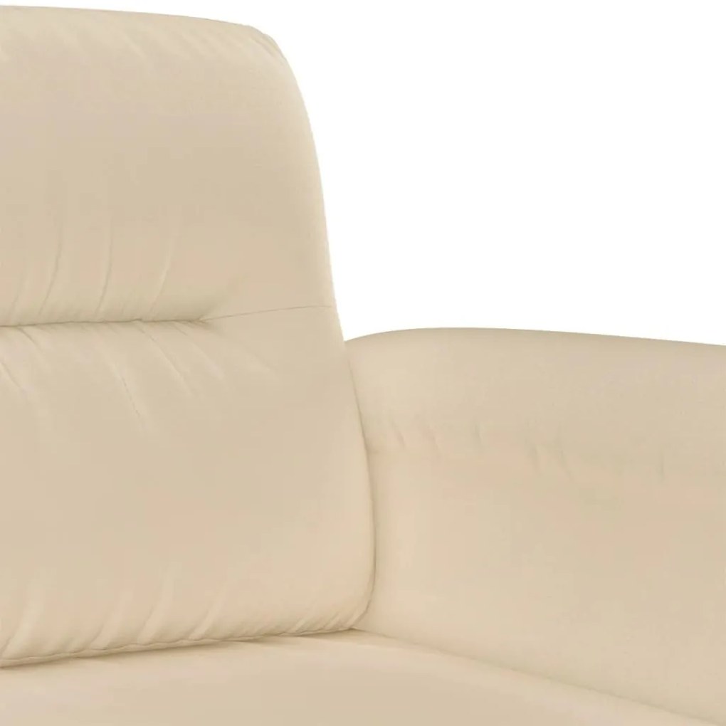 2 pcs conj. sofás c/ almofadões tecido de microfibra cor creme