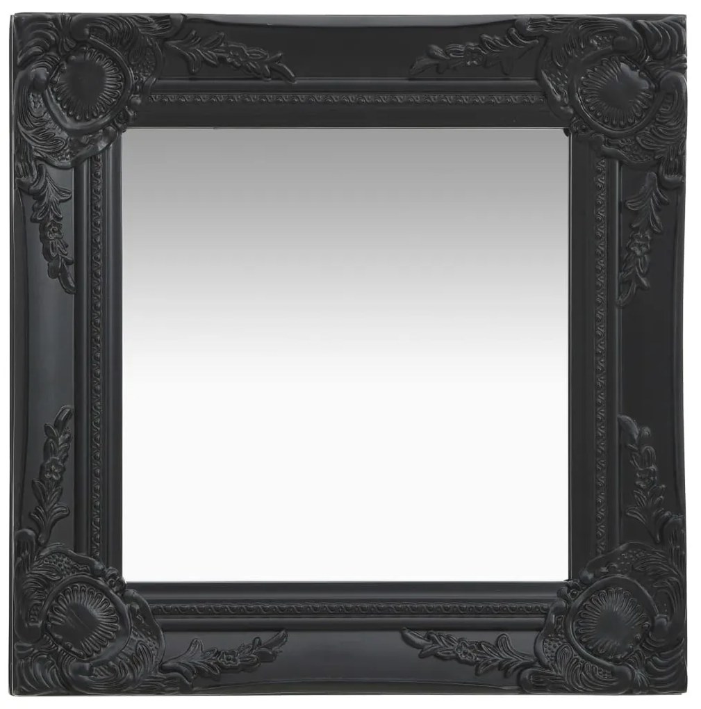 Espelho de parede estilo barroco 40x40 cm preto