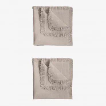 Pack De 2 Guardanapos Em Algodão Nedeliya Cinzento Areia - Sklum