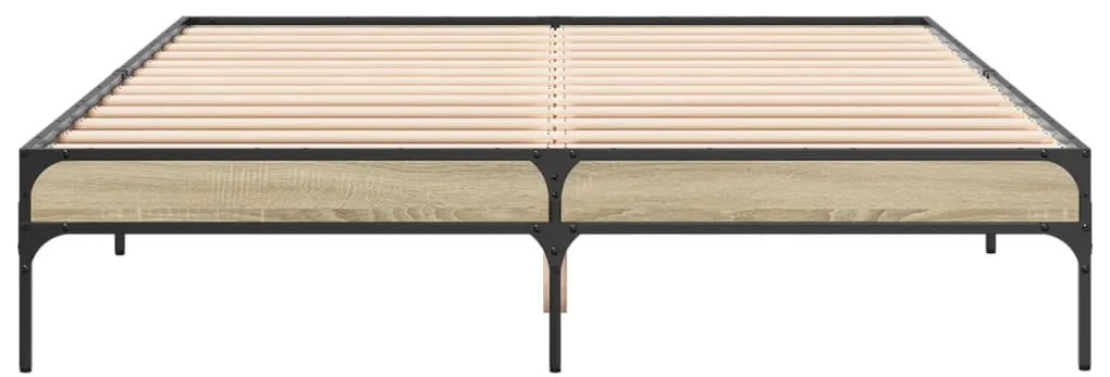 Estrutura de cama 140x200 cm derivados madeira/metal