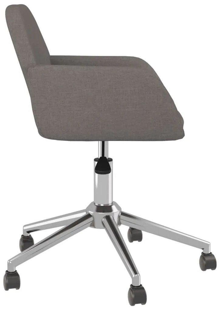 Cadeiras de jantar giratórias 2 pcs tecido cinzento-escuro
