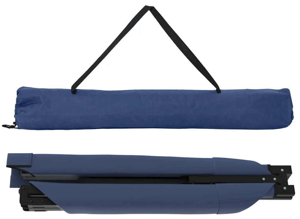 Cama de Sol Dobrável com Bolsa Azul Tecido Oxford 600D