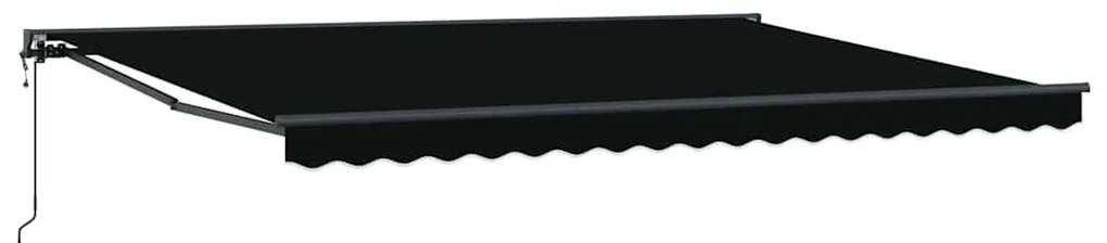 Toldo Retrátil Manual Preto 450x300 cm Poliéster