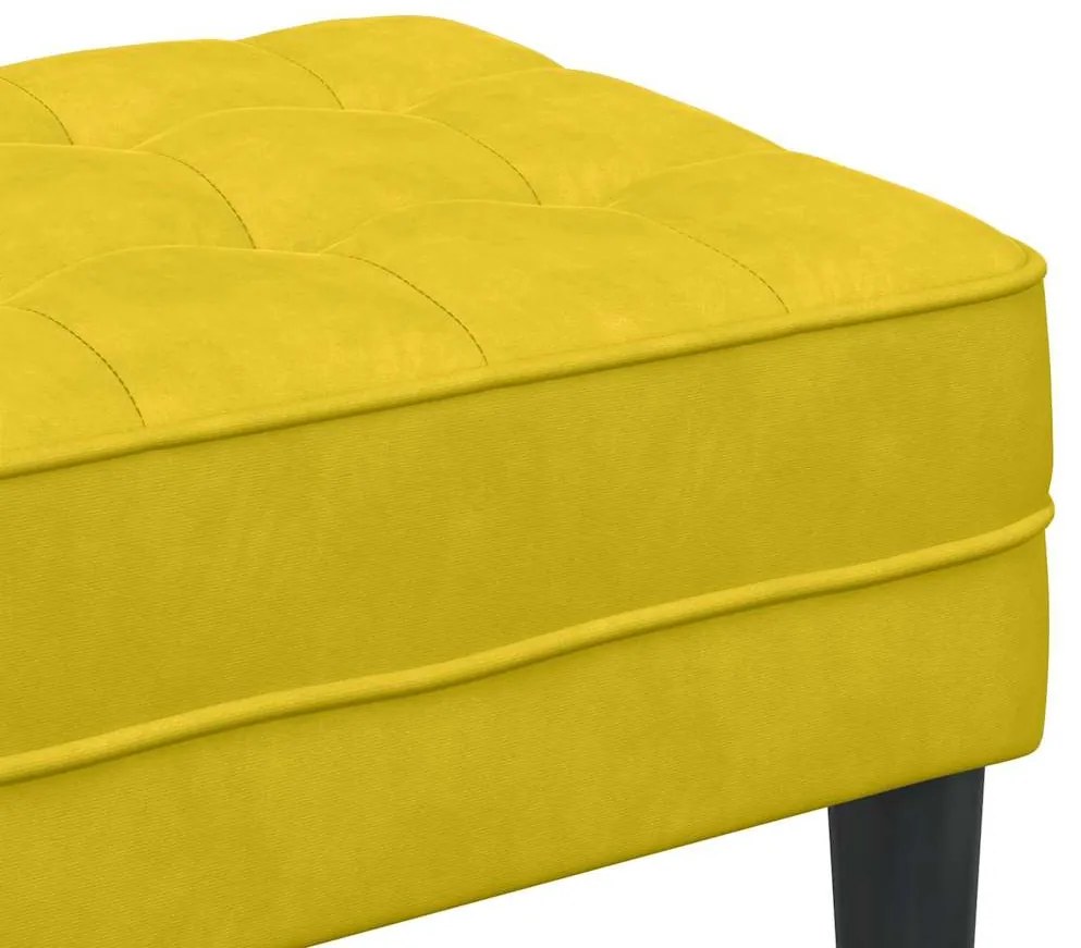 Banco Amarelo 113x57x39 cm de Veludo