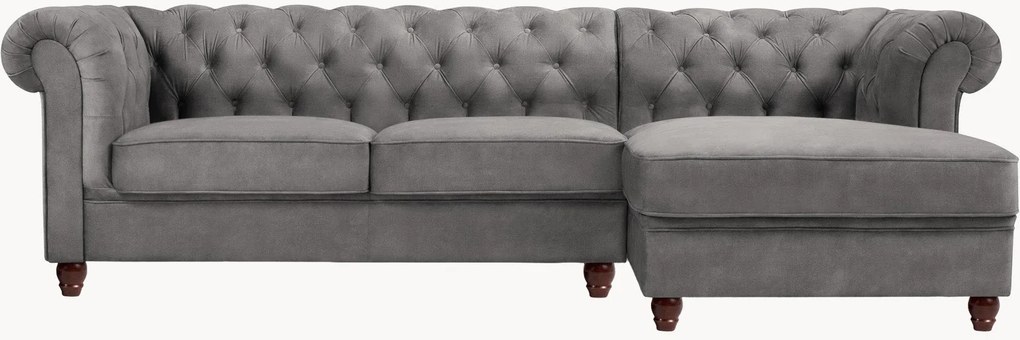 Sofá de canto em veludo Phoebe (4 lugares)