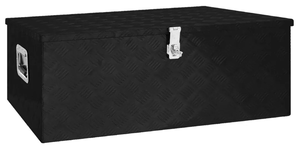 152257 vidaXL Caixa de arrumação 100x55x37 cm alumínio preto