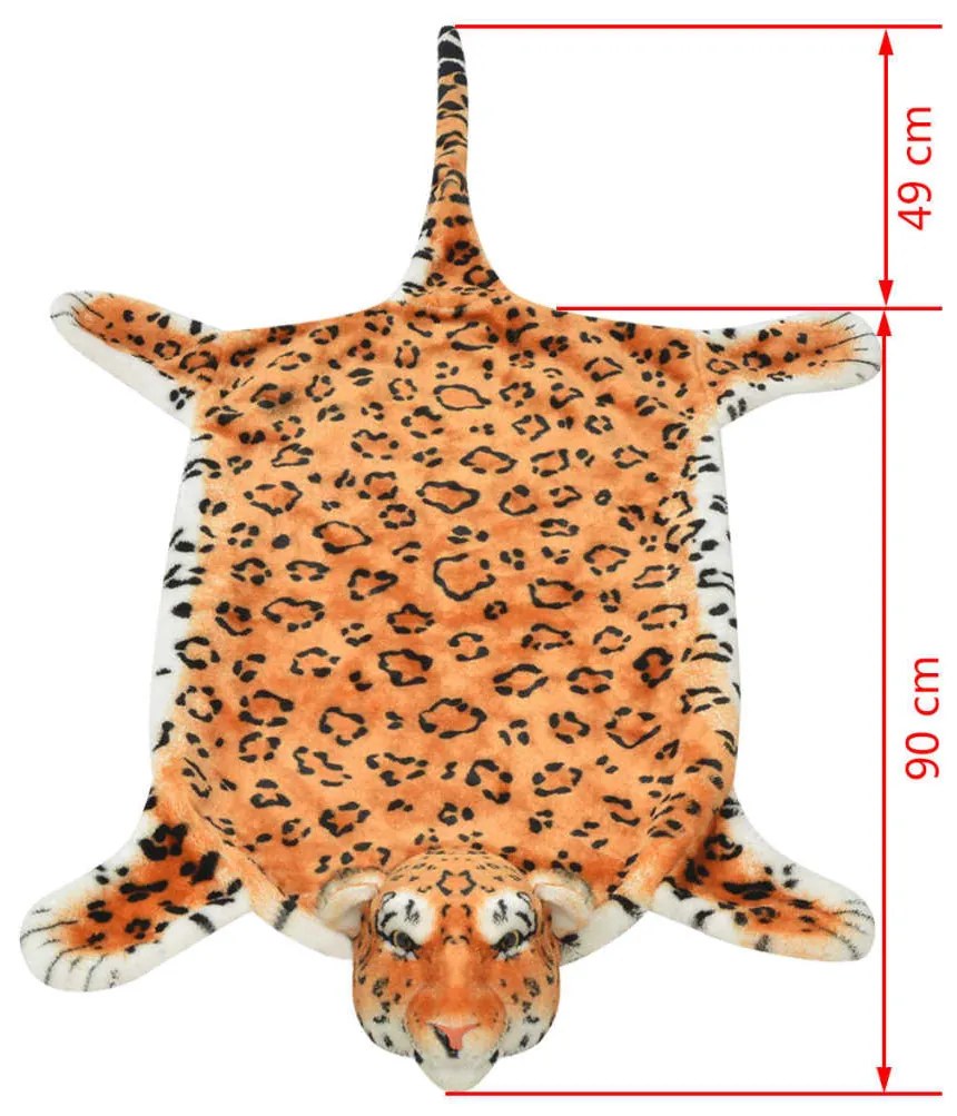 Tapete leopardo de pelúcia, 139 cm, castanho