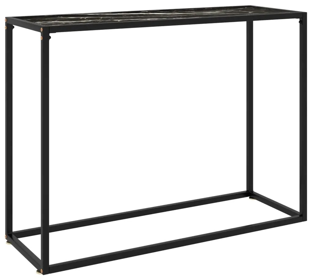 Mesa consola 100x35x75 cm vidro temperado preto