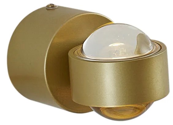 Candeeiro de parede de design latão incluindo LED IP44 - Lens Design