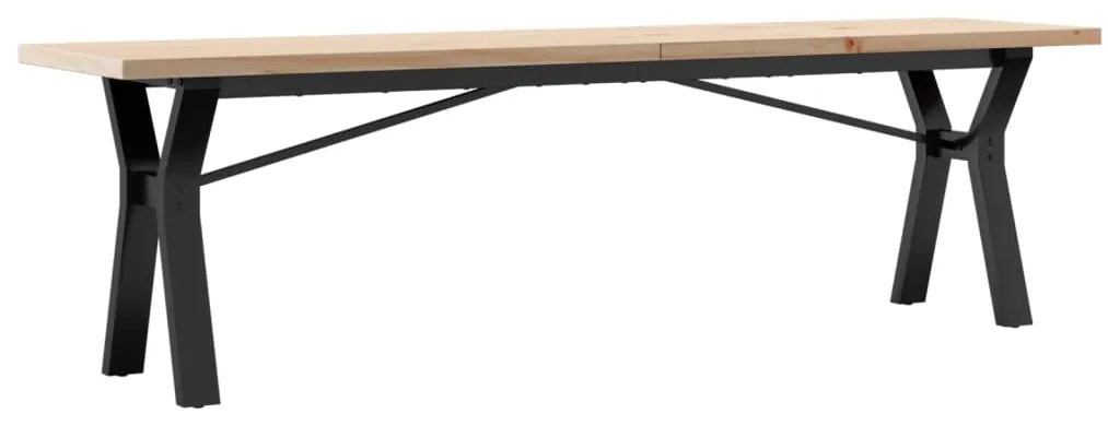 Mesa de centro estrutura em Y 160x40x45,5cm pinho/aço
