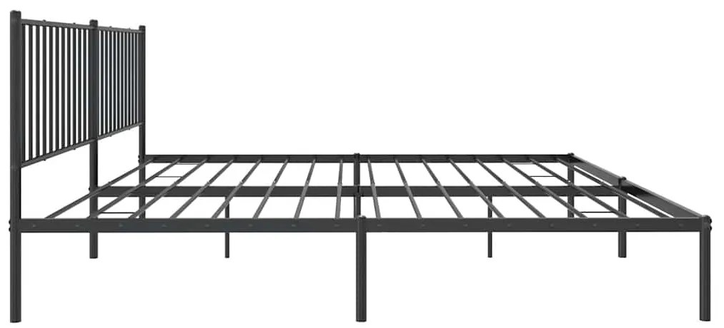 Estrutura de cama com cabeceira 193x203 cm metal preto